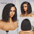 New Customers Only | Boho-Chic | Super Bob Bohemian Curly Minimalist HD Lace Glueless C Part Short Wig 100% Human Hair - US Only