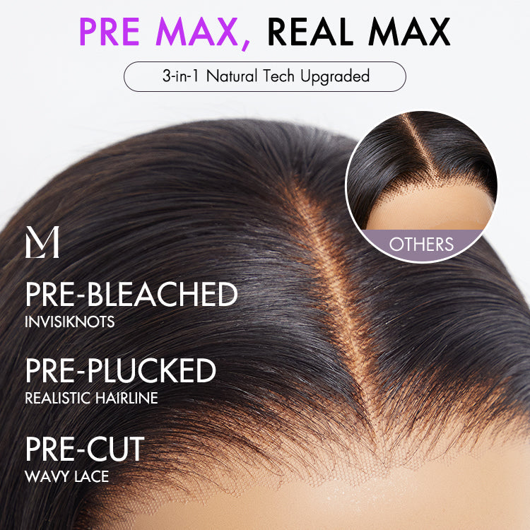 New Customers Only | PreMax Wigs | Super Natural Hairline Silky Straight Glueless 13x4 Frontal Lace Wig Human Hair Pre-Cut Lace