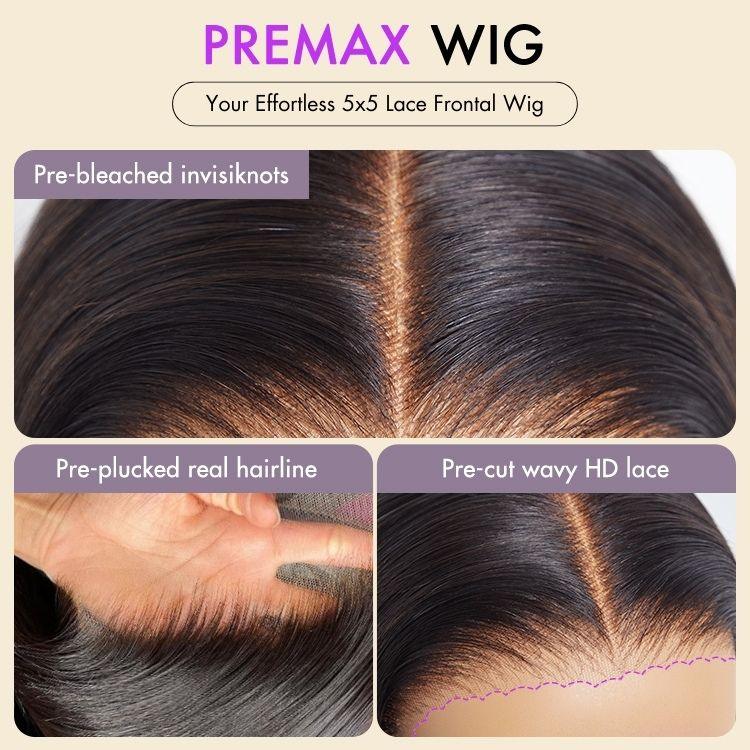 Exclusive Sale | PreMax Wigs | Super Natural Hairline Loose Body Wave Glueless 5x5 Closure HD Lace Wig | Large & Small Cap Size