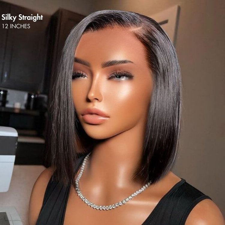 Crazy Wednesday | Ultra Natural Glueless Minimalist HD Lace C Part Bob Wig 100% Human Hair | Classic & Chic