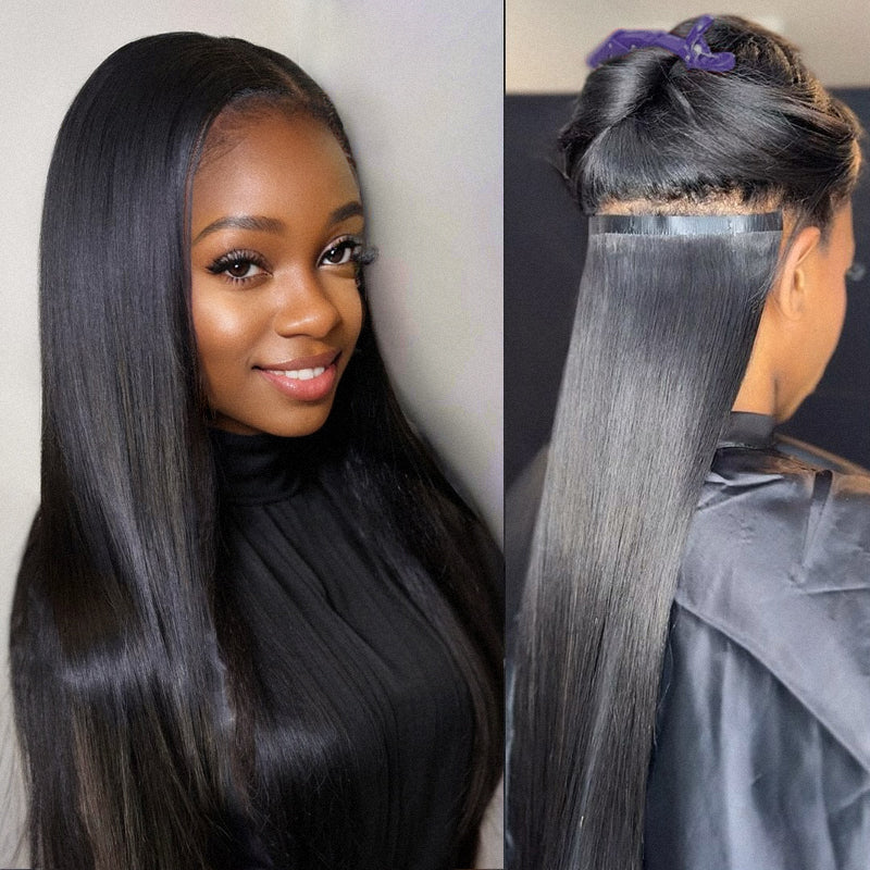 Exclusive Sale | Straight / Body Wave / Kinky Curly / Yaki Straight / Kinky Straight Clip in Hair Extensions Real Human Hair Pieces 135g 9pcs / 7pcs with Free Gift