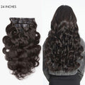 Soft Body Wave Invisible Edge Seamless Clip in Extensions Human Hair with Free Gift