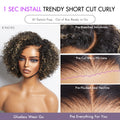 Weekly Special | Trendy Short Cut Curly Minimalist HD Lace Glueless Side Part Wig 100% Human Hair