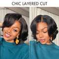 Weekly Special | 1 SEC INSTALL WIG | Elegant Boss Vibe Short Pixie Cut Natural Black / Ombre Brown Glueless Minimalist HD Lace Wig Ready to Go
