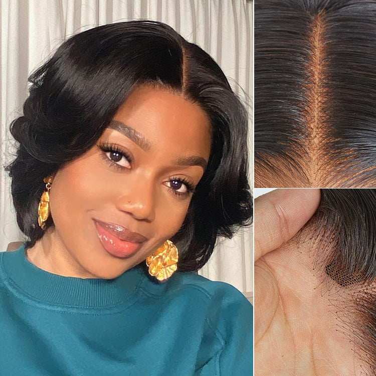Weekly Special | 1 SEC INSTALL WIG | Elegant Boss Vibe Short Pixie Cut Natural Black / Ombre Brown Glueless Minimalist HD Lace Wig Ready to Go