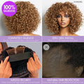 Exclusive Sale | Lightweight Sun-kissed Vibe Blonde Short Cut Water Wave Glueless Minimalist Lace Wig with Bangs