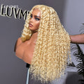 Exclusive Sale | Golden Blonde Water Wave Glueless 5x5 Closure Invisible HD Lace Long Blonde Curly Wig