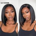 Crazy Wednesday | PreMax Wigs | Super Natural Hairline Silky Glueless 5x5 Closure HD Lace Short Bob Wig Pre-Cut Lace