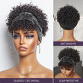 New Customers Only | Throw On & Go Glueless Afro Headband Short Curly Wig with Detachable Bangs
