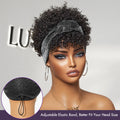New Customers Only | Throw On & Go Glueless Afro Headband Short Curly Wig with Detachable Bangs