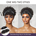 New Customers Only | Throw On & Go Glueless Afro Headband Short Curly Wig with Detachable Bangs