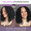 VIP DAY ONLY | 16 Inches Curtain Bangs Jerry Curly Glueless Y-Shape HD Lace Wig - US Only