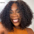 Curtain Bangs Jerry Curly Glueless Y-Shape HD Lace Wig - US Only