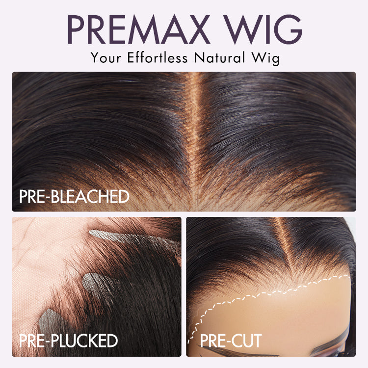 New Customers Only | PreMax Wigs | Silky Blunt Cut Glueless 2x6 / 5x5 Closure Lace Shoulder Length Bob Wig Pre Plucked & Bleached