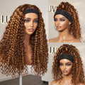 New Customers Only | Black / Brown Highlight Deep Wave Headband Wig (Get Free Trendy Headbands)