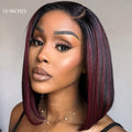 Weekly Special | Dark Red Highlights Silky Blunt Cut C Part Glueless Minimalist Lace Bob Wig Beginner Friendly
