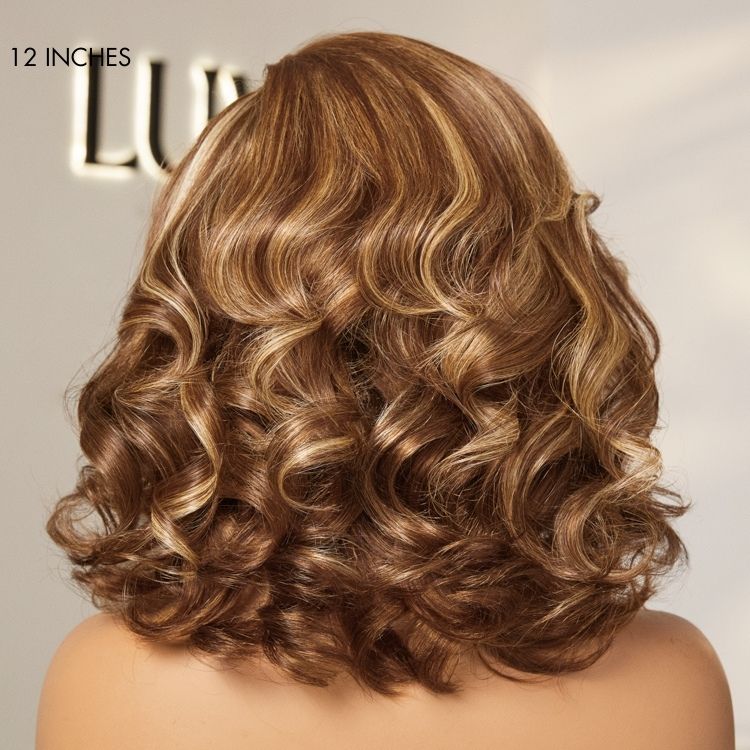 New Customers Only | PreMax Wigs - Honey Blonde Highlight / Natural Black / Ombre Blonde Bouncy Body Wave Glueless 13x4 Frontal Lace Human Hair Wig