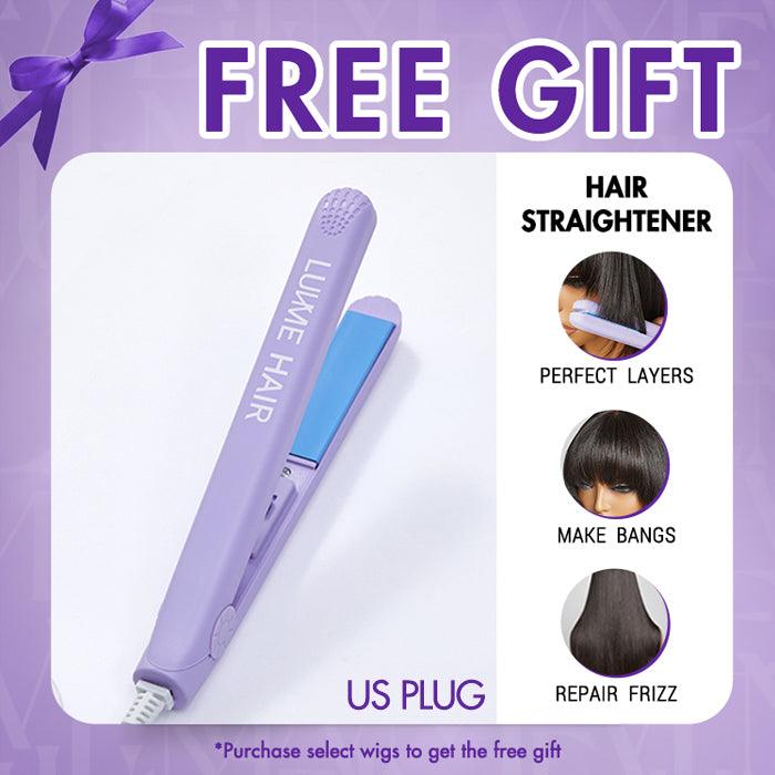 Brown Mix Black / Natural Black C Part Glueless Loose Wave 5x5 Closure Wig with Bangs- US ONLY