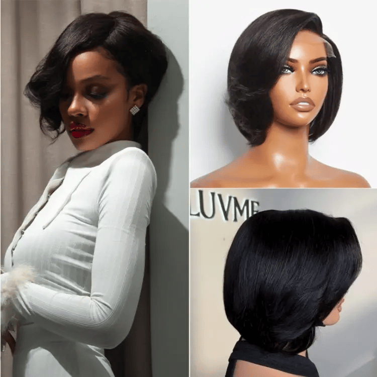 VIP DAY ONLY | 8 Inches Mature Boss Pixie Cut with Swept Bangs Glueless Minimalist HD Lace Bob Wig  -US Only
