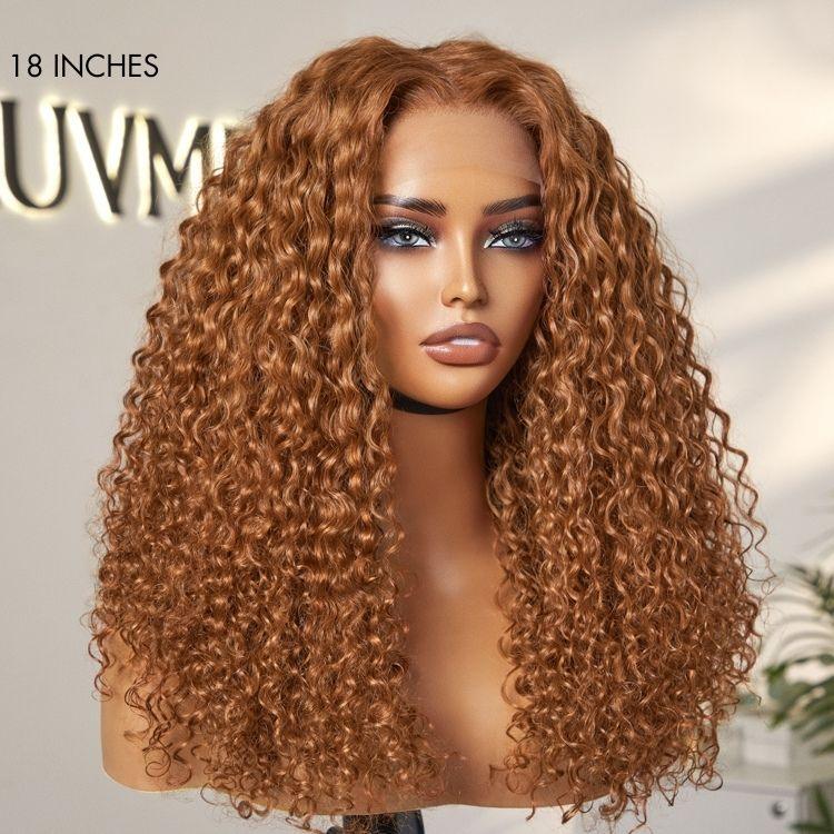 Ginger Spice Water Wave Glueless 5x5 Closure Lace Curly Wig - US Only