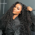 Exclusive Sale | 360 Lace Invisi Drawstring Super Natural Hairline Water Wave Free Part Human Hair Wig Pre-Cut Lace