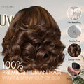 Ombre Brown Butterfly Layers Loose Wave Glueless Minimalist HD Lace Short Wig Easy to Wear - US Only