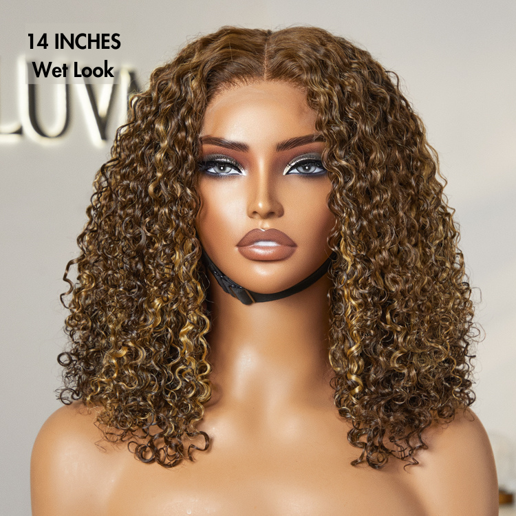 Weekly Special | Honey Blonde Highlight Kinky Curly Glueless 5x5 Closure HD Lace Wig Breathable Cap