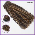 Seamless Brown Highlight Deep Wave Clip in Hair Extensions 135g 9pcs / 7pcs with Free Gift