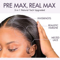 PreMax Wigs | Ultra Natural Hairline Brown Highlight Silky Straight Glueless 13x4 Frontal Lace Long Wig Pre-Cut Lace