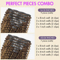Seamless Brown Highlight Deep Wave Clip in Hair Extensions 135g 9pcs / 7pcs with Free Gift