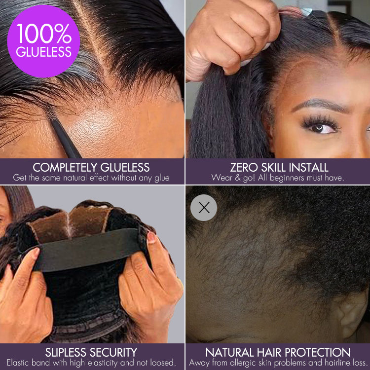1 SEC INSTALL WIG | Sun-kissed Ombre Blonde Kinky Curly Glueless 5x5 Clouse Pre-Cut Lace Wig - US Only