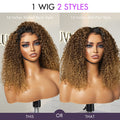 1 SEC INSTALL WIG | Sun-kissed Ombre Blonde Kinky Curly Glueless 5x5 Clouse Pre-Cut Lace Wig - US Only