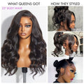 Exclusive Sale | Luvme Hair Full Lace Classy Natural Black Body Wave / Straight Free Parting Half Up Half Down Wig