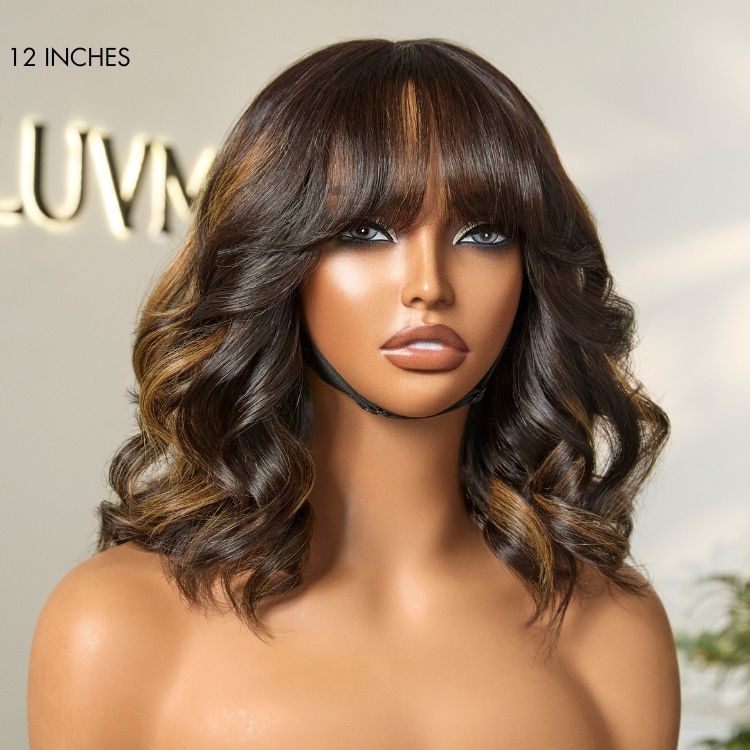 Weekly Special | True Scalp Blonde Highlight Loose Wave Glueless Minimalist Lace Wig with Bangs