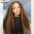 Luvme Hair 180% Density Honey Blonde Highlight Kinky Curly Glueless 5x5 Closure HD Lace Wig Breathable Cap