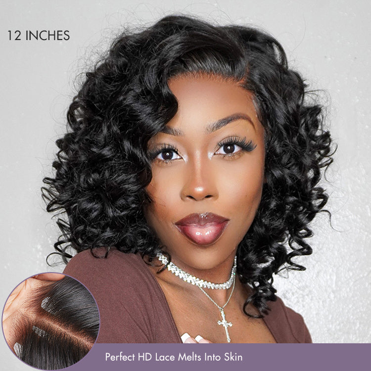 Luvme Hair Mature Bouncy Curl Left C Part Glueless Minimalist HD Lace Wig Pre-Cut Lace