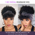 New Customers Only | Throw On & Go Glueless Afro Headband Short Curly Wig with Detachable Bangs