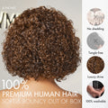 Crazy Wednesday | Brown Highlight / Jet Black Short Cut Slicked Back Curly Ear-to-ear Wide T Lace Wig