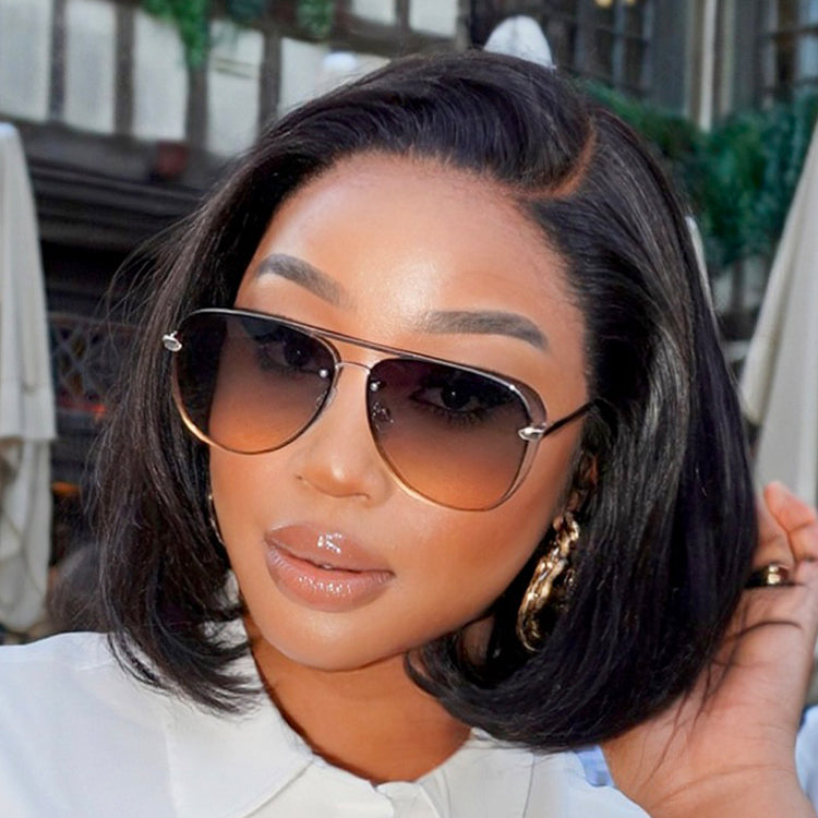 Weekly Special | Super Natural C Part Natural Black / Blonde Highlight Glueless Lace Bob Wig 100% Human Hair