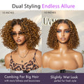 Crazy Wednesday | Brown Highlight / Natural Black / Blonde Highlight Deep Curly Glueless 5x5 Closure Pre-Cut Lace Wig Breathable Cap