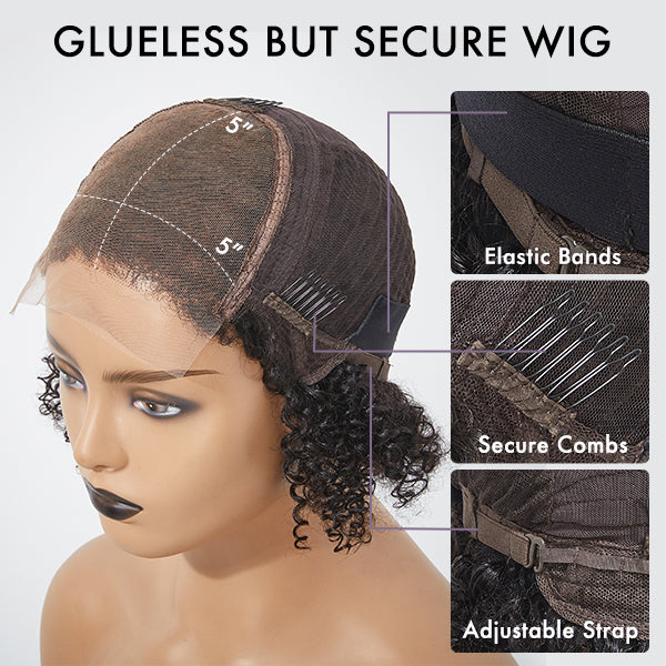 New Customers Only | Wet and Wavy 5x5 Closure Pre-Cut Lace Water Wave Wig Glueless Side Part Human Hair Wig Breathable Cap