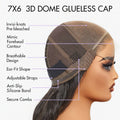 Luvme Hair PartingMax Glueless Wig Silky Straight 7x6 Closure HD Lace Pre Plucked & Bleached Breathable Cap - US Only
