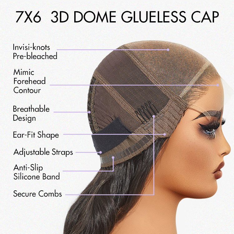18 inches = $129.9 | Luvme Hair PartingMax Glueless Wig Ready to Go Silky Straight 7x6 Closure HD Lace Pre Plucked & Bleached Breathable Cap Pre Cut Lace