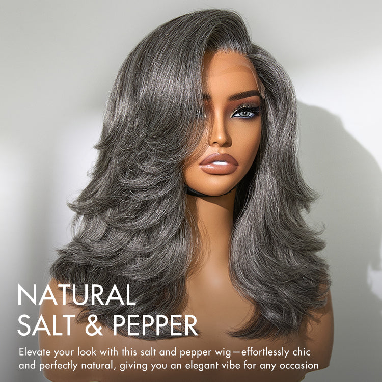 New Customers Only | Effortlessly Chic Layered Haircut Wavy Glueless HD Minimalist Lace Short Wig
