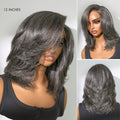 New Customers Only | Layered Blowout Salt and Pepper Glueless Grey Wig Minimalist HD Lace Shoulder Length Wavy Wig