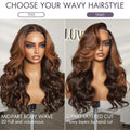 Luvme Hair 180% Density Elegant Copper Ombre Highlights Loose Body Wave Glueless 5x5 Closure Wig Breathable Cap