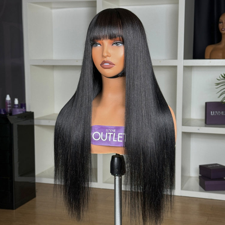 VIP ONLY | True Scalp Yaki Straight with Bangs Minimalist Lace Long Wig Breathable Cap