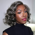 Crazy Wednesday | Elegant Salt & Pepper Grey Wig Loose Body Wave Glueless Minimalist Lace Short Wig Pre-Cut Lace