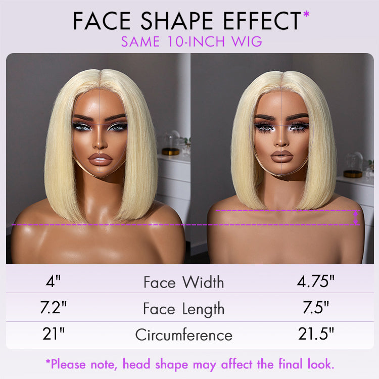 LUVME COLOR FREEDOM™ - 613 Blonde Blunt Cut Bob Wig Glueless Deep Middle Part 2x6 HD Lace Wig Pre-Cut Lace