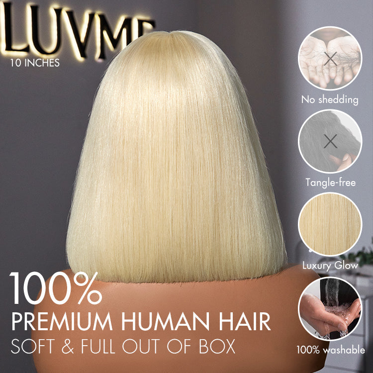 LUVME COLOR FREEDOM™ - 613 Blonde Blunt Cut Bob Wig Glueless Deep Middle Part 2x6 HD Lace Wig Pre-Cut Lace